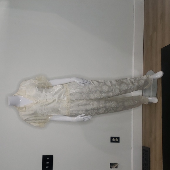 Christian Dior Vintage 1970s Silk White Pajama Floral Set Size Small - Picture 1 of 13